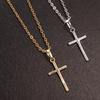 New Crystal Christian Jesus Cross Pendant Necklaces Women Fashion Gold Silver Color Clavicle Chain Necklace Collar Jewelry Gift