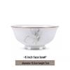 Spring Inspiration Gold Rim Ceramic Noodle Bowl