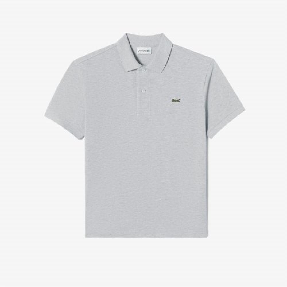 

LACOSTE Мужская рубашка-поло французского стандартного кроя с короткими рукавами [Серый Меланж]