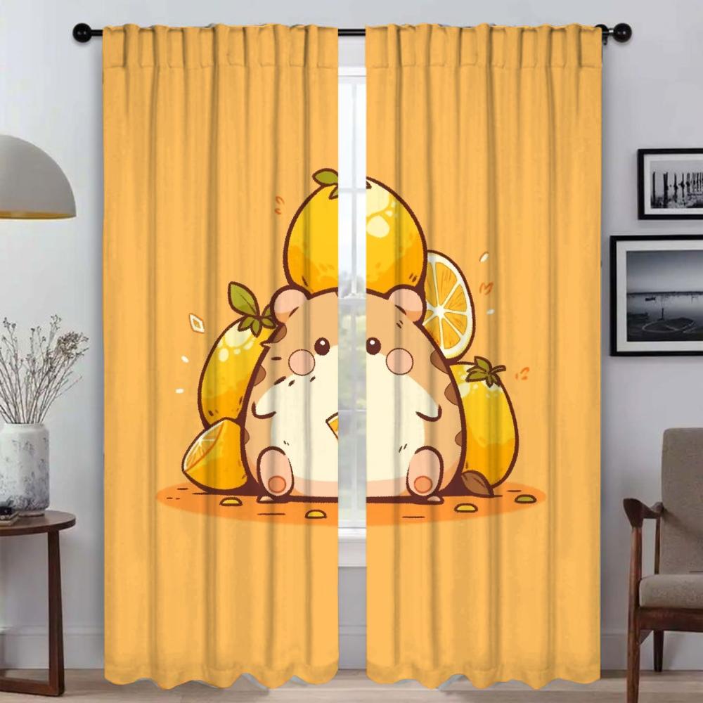

Шторы с изображением маленького хомяка для гостиной, шторы для комнаты, 2-панельные шторы, украшения на Хэллоуин, перегородки, шторы для домашнего интерьера W50xH70cmx2pcs-CL