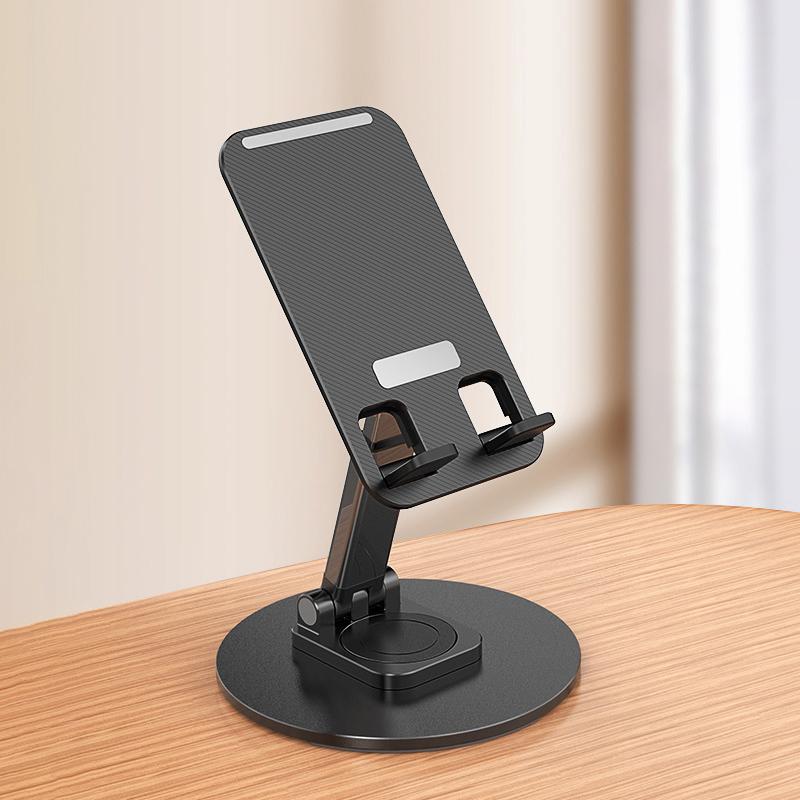 

Вращающийся на 360 ° настольный мобильный телефон планшетный компьютер кронштейн портативный лень может складываться регулировка для iPhone 15 Huawei Ipad чёрный