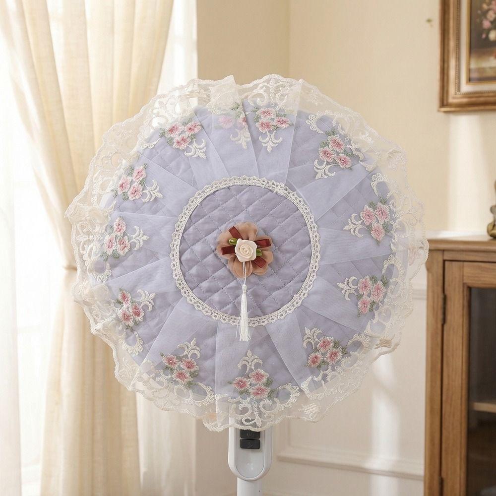 Round Standing Fan Covers Floral Protective Case Minimalist Mesh Covers  Desktop Fan