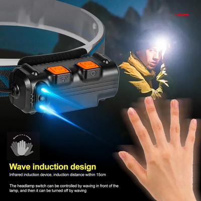 IR Sensor LED Stirnlampe Leistungsstarke XPG+COB Stirnleuchte 2000mAh 18650 USB Stirnlampe Tragbarer Flutlichtscheinwerfer Taschenlampe Wasserdichte Laterne
