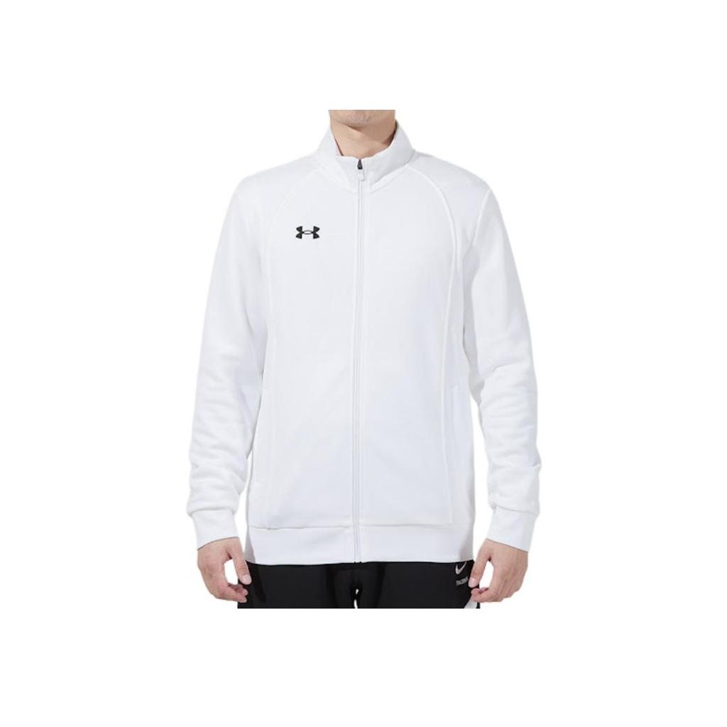 Under Armour Competition Training Knit Sports Stand Collar Logo Jacket Men Jacket White 21600307-100