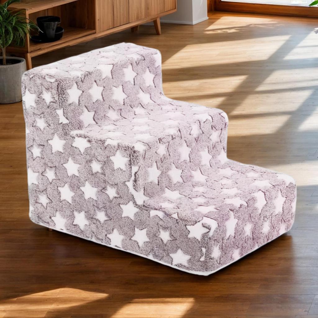 Dog Steps For Bed 3 Steps Dog Stairs Ramp For High Beds Removable Non-Slip Climbing Pet Ramp Washable Cat Ladder For Chair Sofa