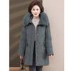 Down jacket mother women's clothing new medium and old winter medium and long thickened fox fur collar white duck down jacket