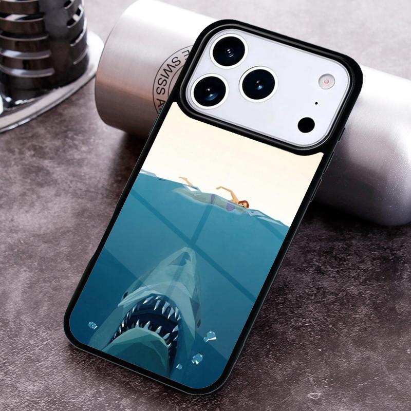 Ocean Monster Shark Swimming Phone Case for iPhone 17 16 15 Pro Max Air 14 13 12 11 Plus Shockproof Capa Cover