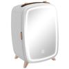 Mini Frigorífico para Produtos Cosméticos, Bebidas e Lanches, Portátil, com Espelho Iluminado, Operação Silenciosa, 6L, Branco