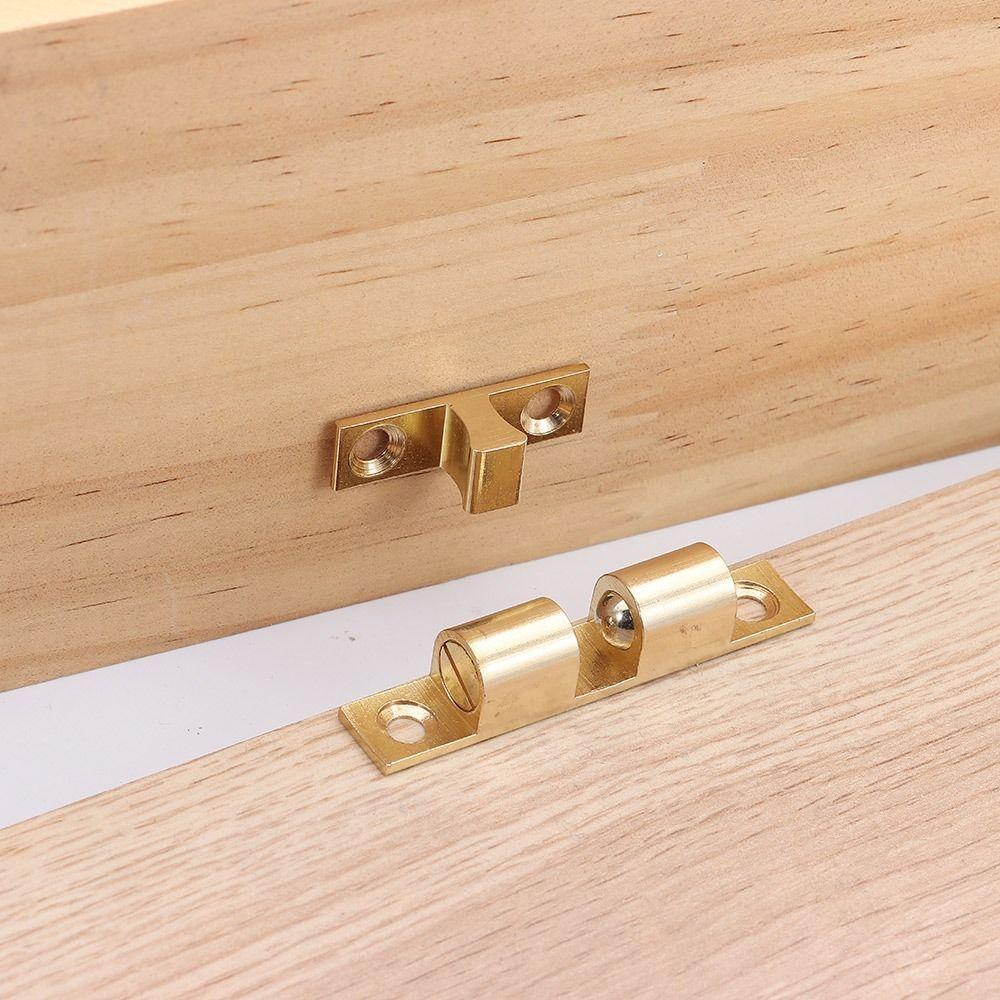 1Pcs Brass Copper Bead Lock Closet Tension Latch  for Furniture Cupboard Cabinet Door