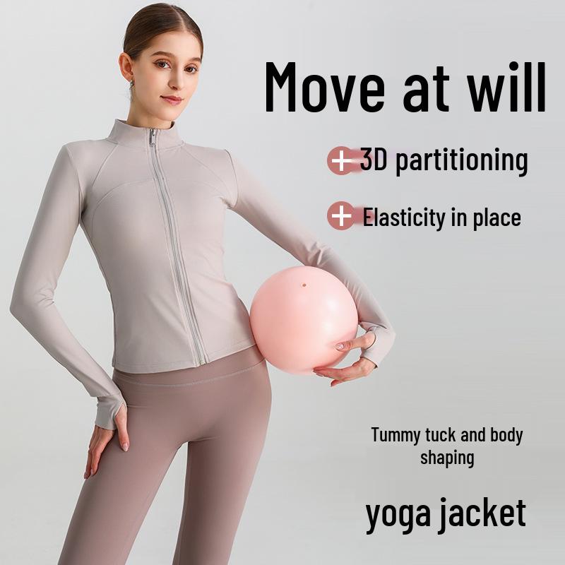 Cardigan Corto da Donna a Manica Lunga con Collo Alto e Vestibilità Slim - Perfetto per Yoga Autunnale, Corsa e Fitness