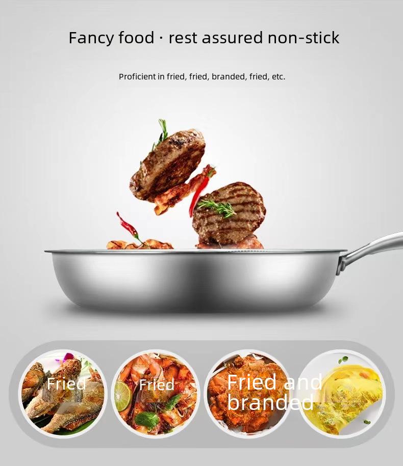 Stainless Steel Non-Stick Honeycomb Frying Pan for Omelettes and Steaks