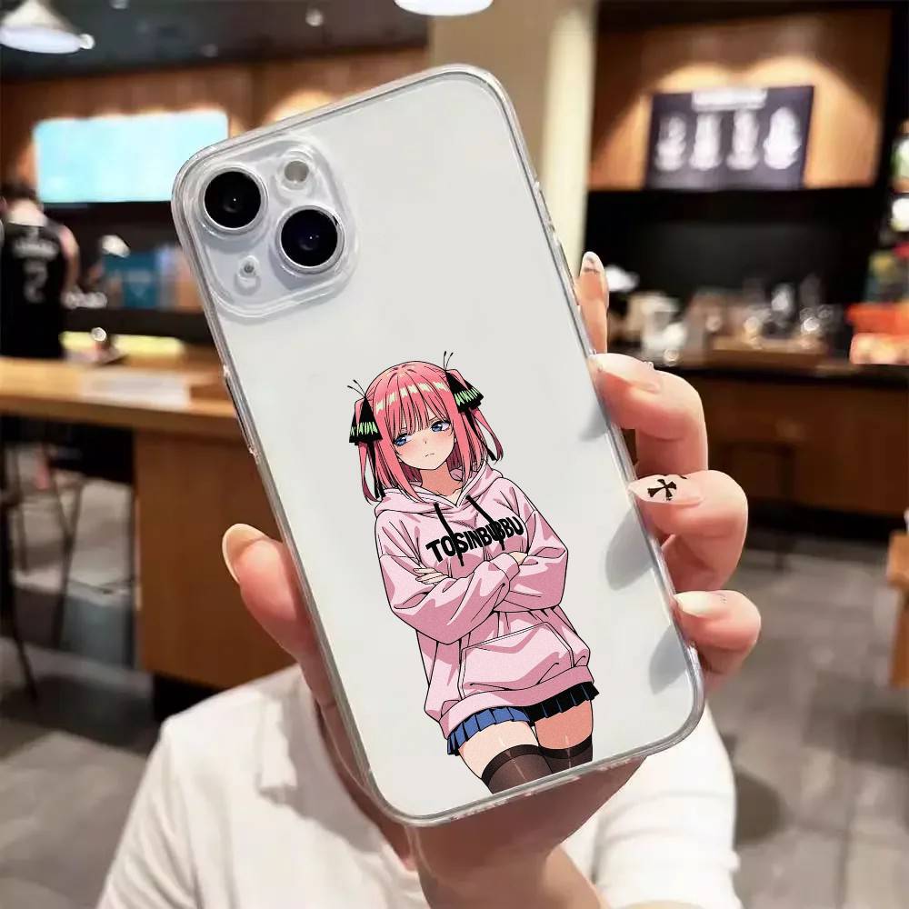 Anime Girl Luxury Transparent Phone Case For IPhone 17 16 15 Pro Max 14 13 12 11