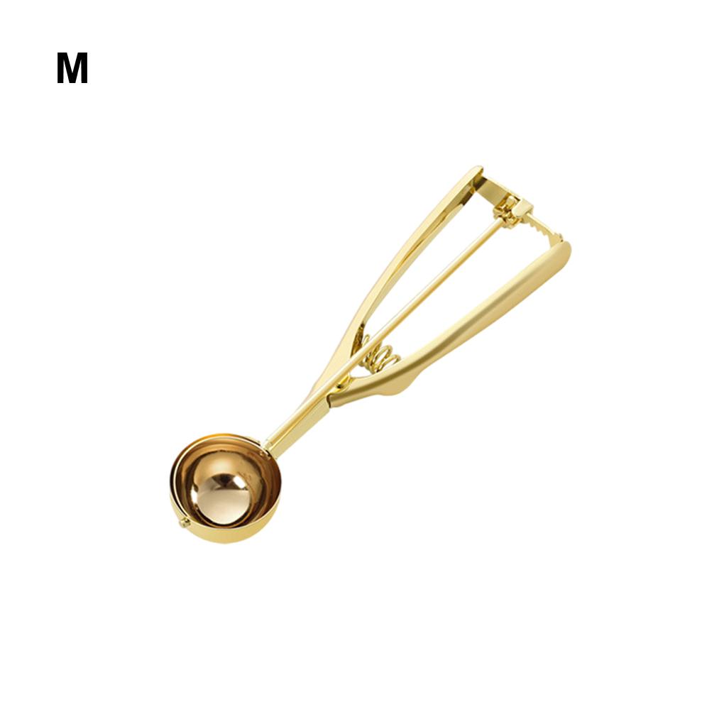Easy To and Clean Metal Ice Cream Ball Spoon Multi-Functional and Sturdy Wide Applications Stainless Steel, Gold, M