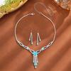 European American Bridal Rhinestone Jewelry Set: Three-Piece Necklace, Earrings, and Claw Chain for Banquets