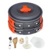 Outdoor Pot Tableware Kit Pot Pan Set Portable Cooker Set 1-2 Person Cookset Cooking Kit with Bag for Camping Backpacking Picnic