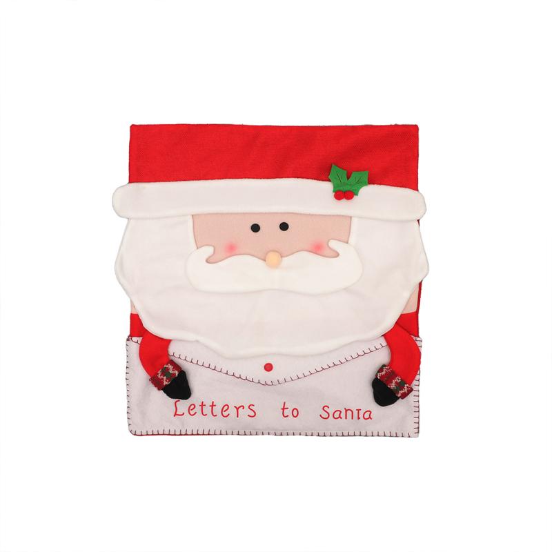 Christmas Chairs Back Covers Set Envelope Bag Design Santa-Claus Snowman Seat Slipcovers For Home