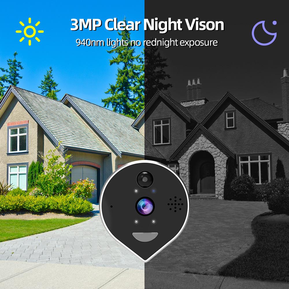 Intelligente 3MP Video-Türklingel: Diebstahlsicheres elektronisches Türspion mit Fernüberwachung