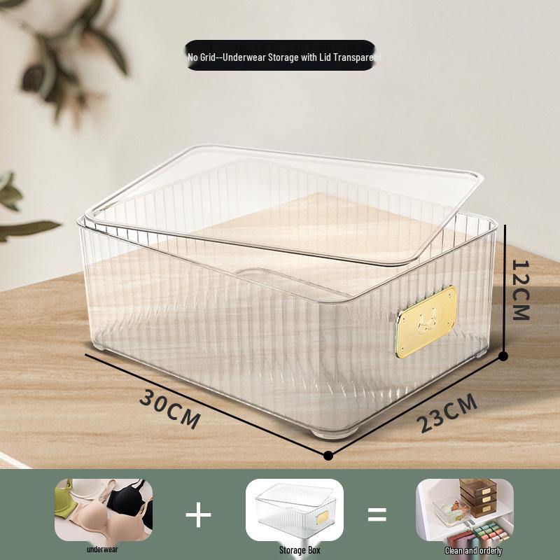 Multifunctional Plastic Underwear Storage Box with Lid – Organizer for Bras, Socks, and Underpants