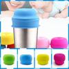 Durable With Straw Hole Silicone Sippy Cup Lid Elastic Spill-Proof Straw Cup Cover Colorful BPA Free Water Bottle