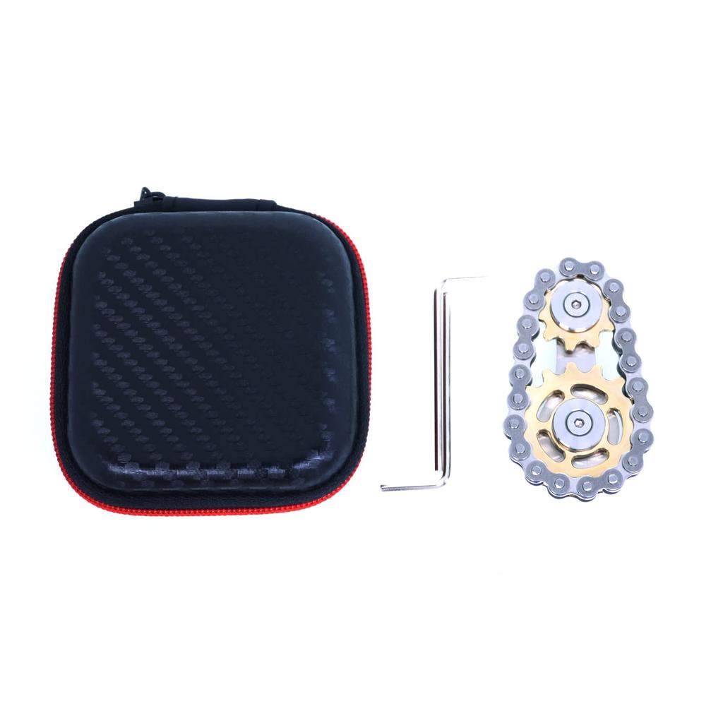 Fidget Linkage Bike Chain Spinner Design Figurine Spinning Finger Metal Stainless Steel Durable Mechanics with Smooth Fidget Toy for Adults and Kids