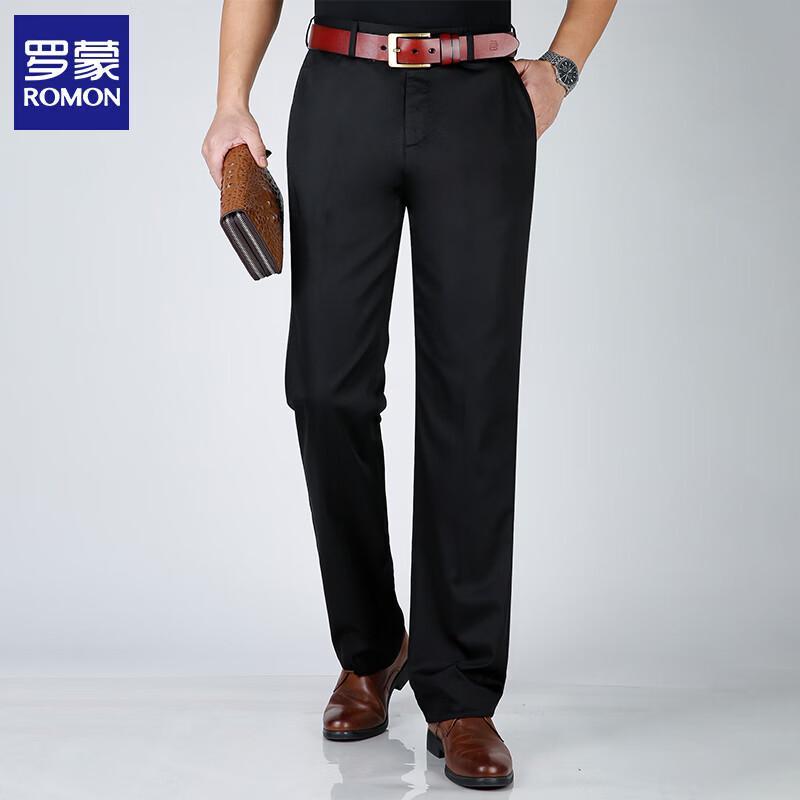 ROMON Men's Cotton Blend Straight Casual Business Pants