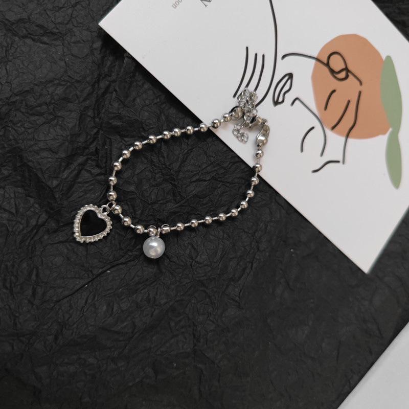 

Корейский минималистский браслет в стиле хип-хоп для женщин, задающих тренды Pearl Heart