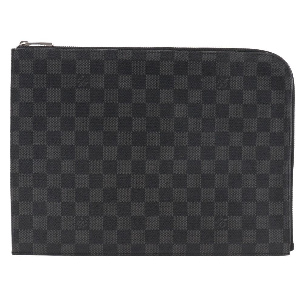 Louis Vuitton Pochette Jules GM Clutch Bag N41501 Black Damier Grafitto Canvas Mens Used