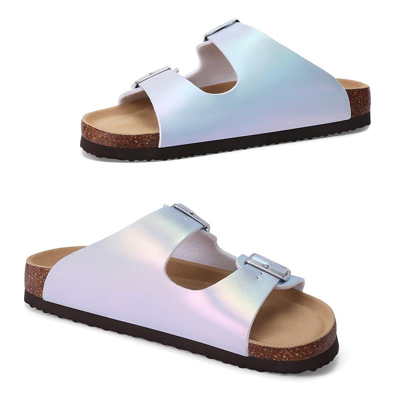 Fashion Kidmi New Women's Slippers Fashion Indoor And Outdoor Sandals With Double Metal Buckle Popular Comfortable Summer Beach Slippers