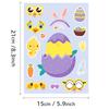 6 Photos/pack of Rabbit Eggs Easter Children's DIY Face-changing Stickers Cute Puzzle Stickers