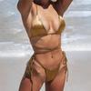 Neuer enger rückenfreier sexy Bikini Damen zweiteiliger einfarbiger Badeanzug mehrfarbiger Bikini