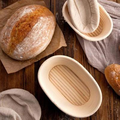 Cestino per lievitazione del pane con fodera Ovale Rotondo Banneton Ciotole per lievitazione dell'impasto Cestino per fermentazione in rattan fatto a mano Pane a lievitazione naturale Forniture per la panificazione