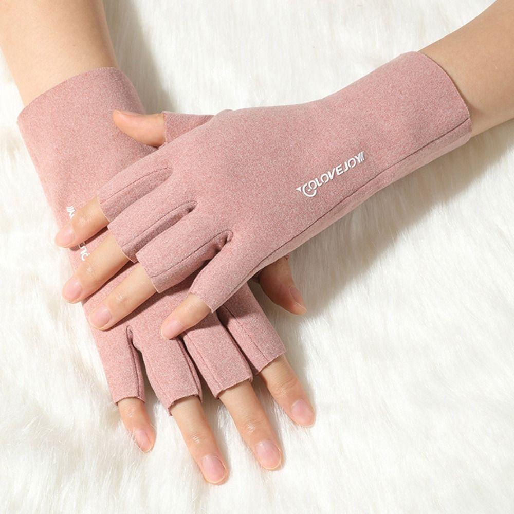 German Velvet Touchscreen Half Finger Gloves Semi-Finger Short Mittens Riding Gloves Warm Gloves