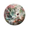 Metal Wall Art Tin Sign Japanese Kimono Round 2D Art Design 20cm