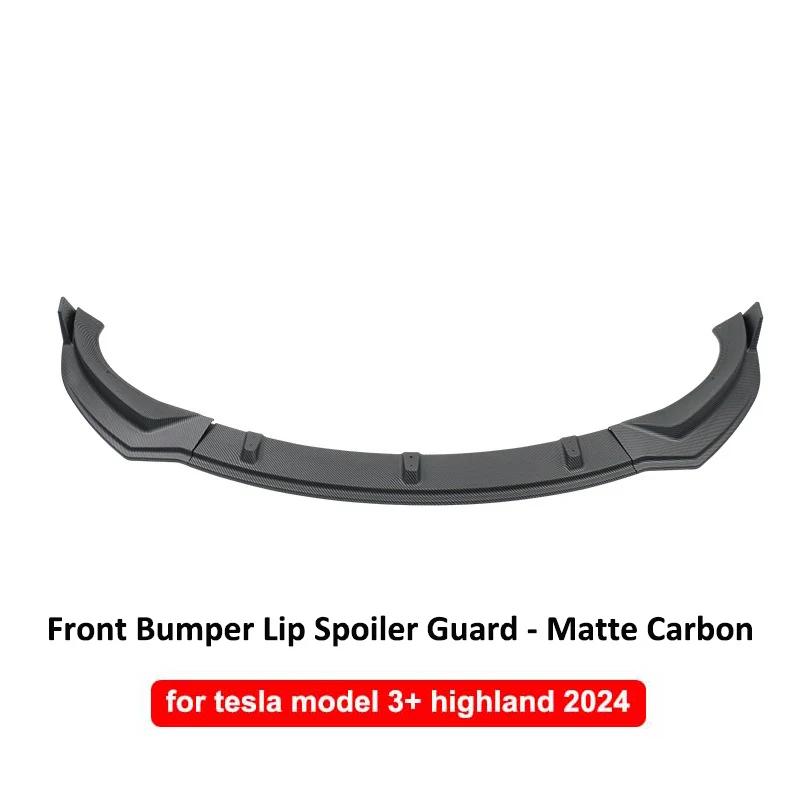 For Tesla Model 3 Highland 2025 3Pcs Front Bumper Lip Splitter Spoiler Guard Diffuser Carbon Fiber ABS Trim Body Kit Accessories