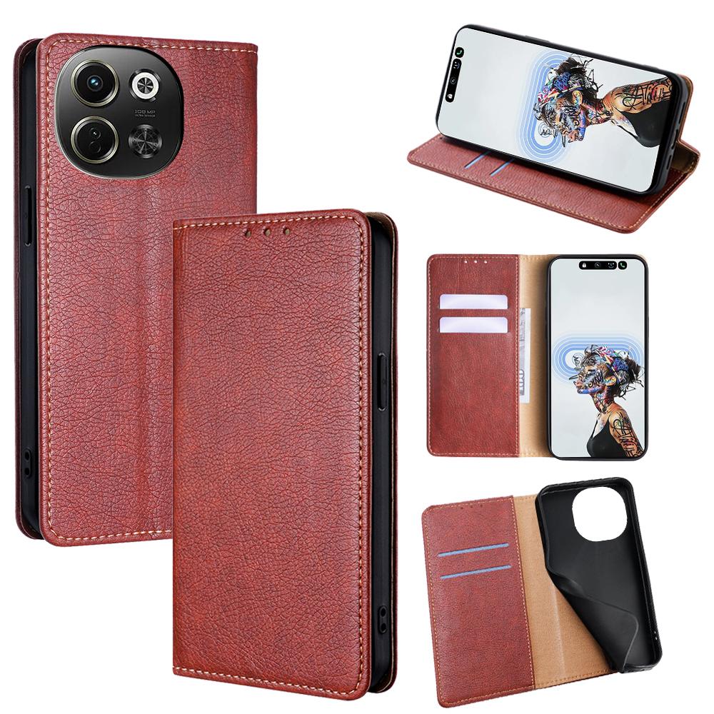 

Чохол-гаманець для TECNO Pova 6 Neo 5G/Spark 30 5G з ПУ шкіри з магнітною автофіксацією Brown