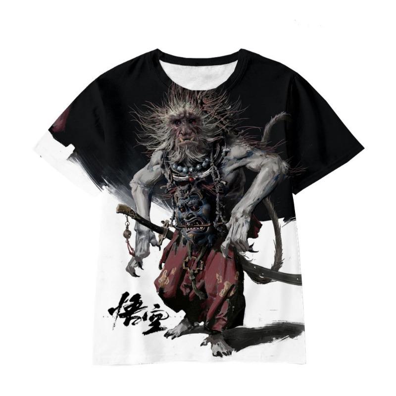 Wukong Cartoon Game 3D Digital Printed Loose Casual T-shirt