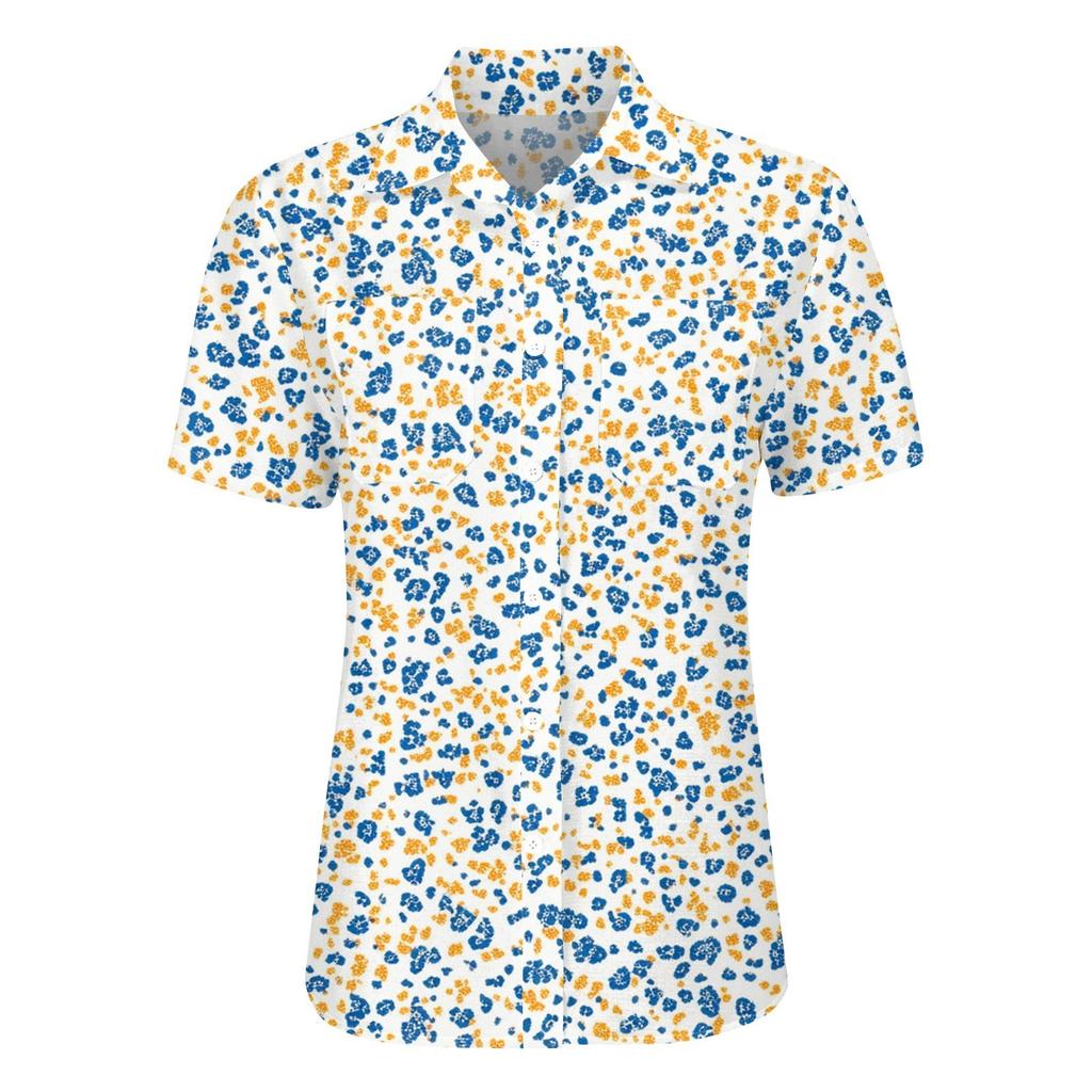Damskie Bluzki Bawełniano-Lniane Koszule z Krótkim Rękawem Luźne Boho T-shirty Vintage Bluzki