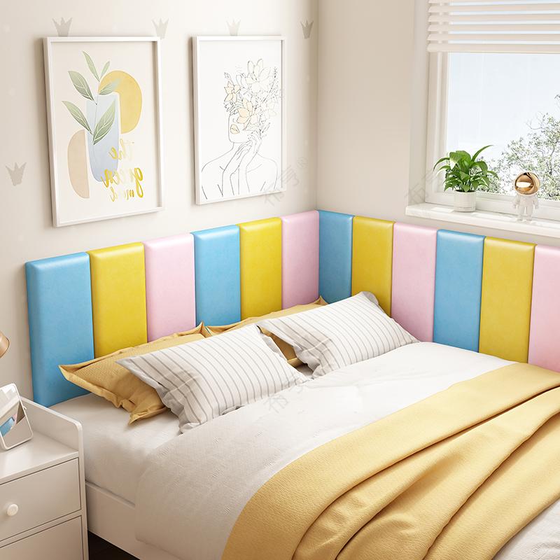 3D Wall Stickers Self-Adhesive Thicken Tatami Anti-Collision Soft Back Wall Mat Anti-Bump Living Room Background Wall Pad Decor