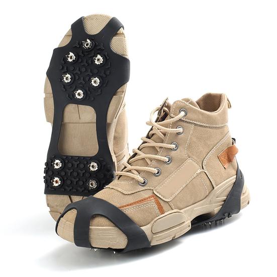 1 Pair Ice Cleats Crampons with 10 Studs Men Women Winter Outdoor Walking Ice Snow Traction Grips Non-slip Shoes Boot Spikes Grippers