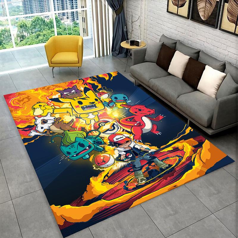 

Cute Pokemon Pikachu Cartoon Carpet Rug for Playroom Bedroom Living Room Sofa Home Decor,kid Game Area Rug Non-slip Floor Mat 40x60cm