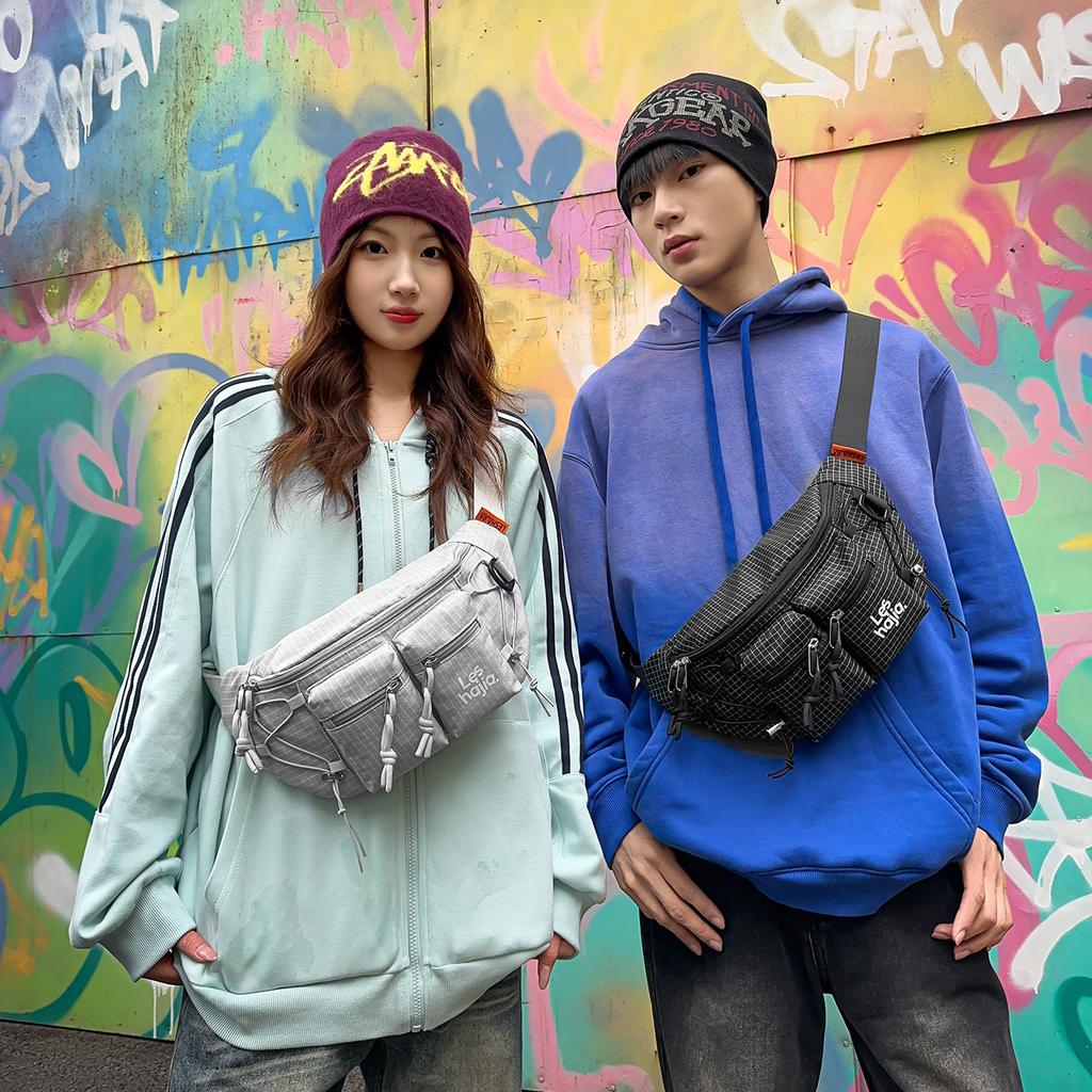 Trendige Marken-Brusttasche, lässige Herren-Umhängetasche, Sport-Handy-Bauchtasche, einfache und leichte kleine Pendler-Rucksacktasche für Damen, Trend