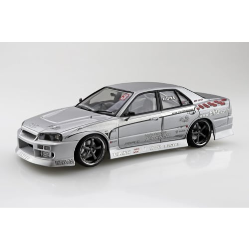 Aoshima Bunka Kyozai 1/24 The Tuned Car Series No. 20 Nissan URAS 2002 D1 Spec Replica ER34 Skyline '01 Plastic Model Car