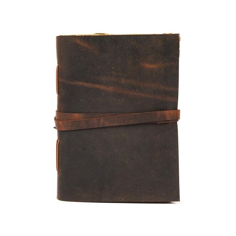 Wygląd vintage Skórzany dziennik Ręcznie robiona książka Dziennik ze 100% papieru z recyklingu, Dla, Notatnik, Szkicownik, Dziennik, pisanie