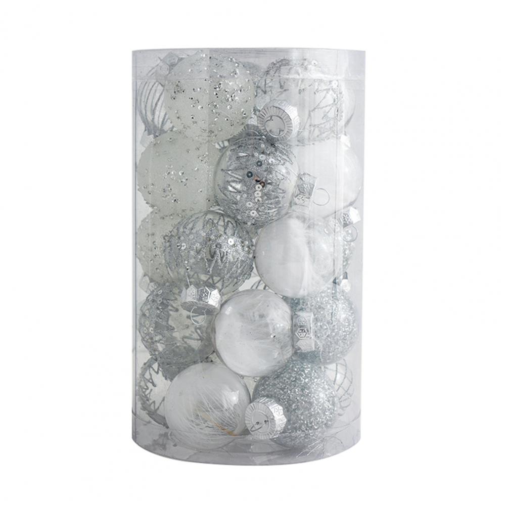 25 Stück 2,36 Zoll Weihnachtskugel-Ornamente Glitzer Pailletten Plastikkugel Weihnachtsbaumhänger für Feiertagsdekoration