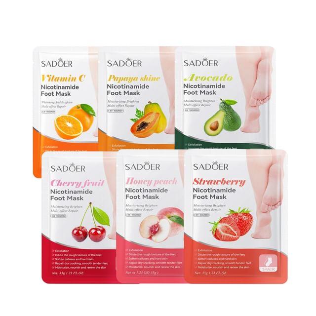 

SADOER - Fruit Extract Niacinamide Foot Mask - 6 Types Peach (35g / pair)