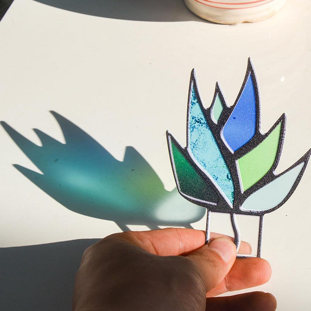 2 Combo, 3 Combo, Succulent Stained Glass Agave Glass Decorative (No Pots) for countertops, Indoor Decorations, Gifts for Plant Lovers (Colored Blue)