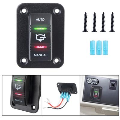4Pin Accessori per auto Pannello interruttori pompa di sentina automatico/spento/manuale 12V 24V Interruttore a bilanciere pompa di sentina impermeabile 3 vie 20A SPDT con luce LED