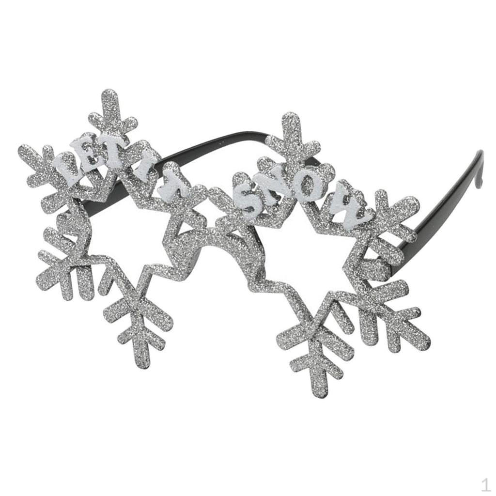 Glitter Let It Snow Snowflake Plastic Glasses Eye Fancy Dress