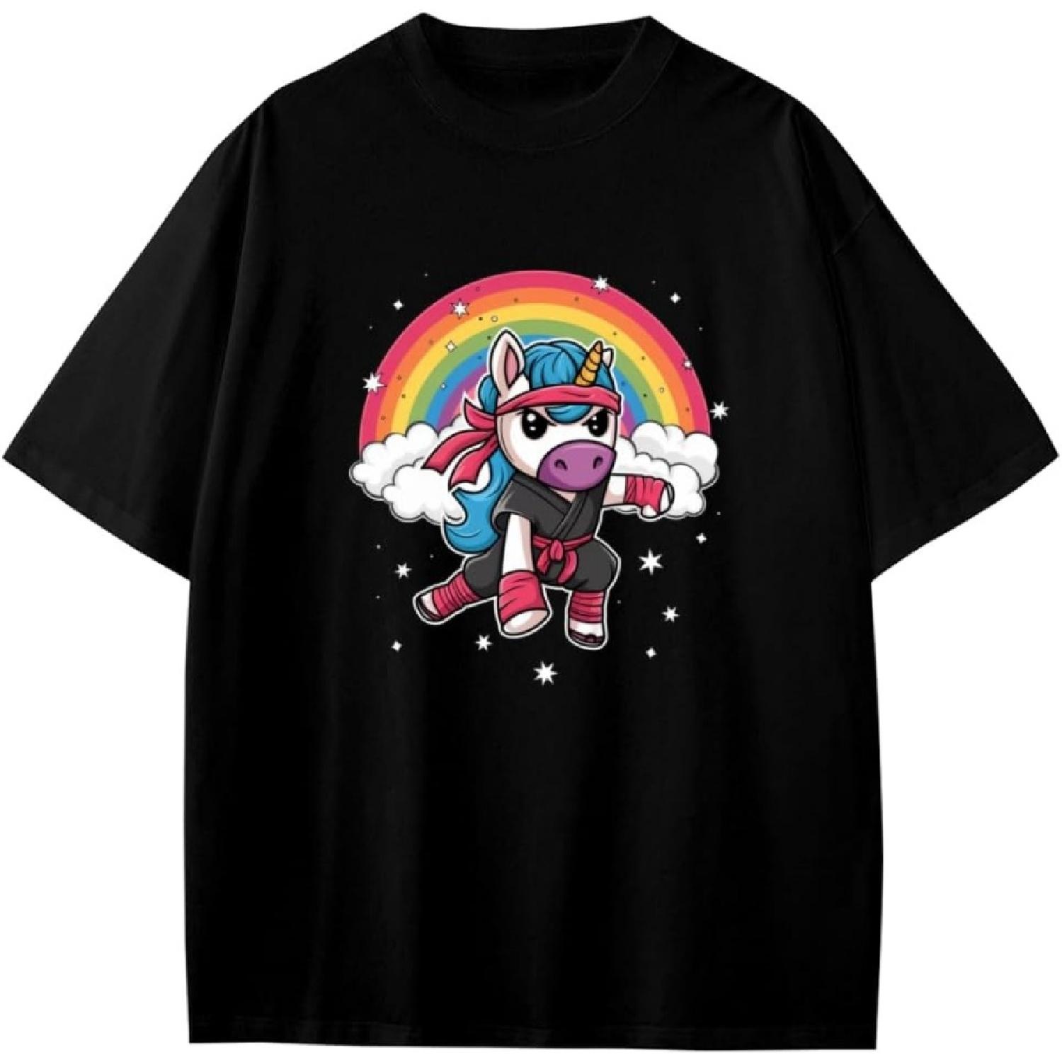 

Vintage Funny Unicorn Ninja Anime Cartoon Gift Girls Boys Teens T-Shirt XXXXXL різнокольоровий
