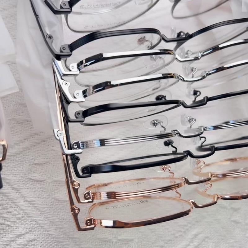 

Сверхлегкие очки из чистого титана 8 г в стиле ретро для женщин и мужчин с близорукостью, полигональная оправа, готовая для установки линз по рецепту Mixed Batch